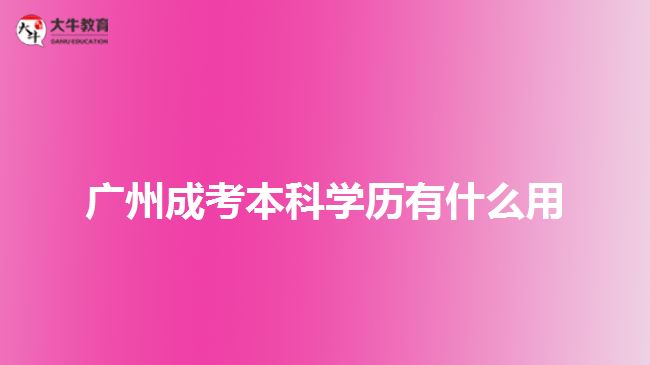 广州成考本科学历有什么用
