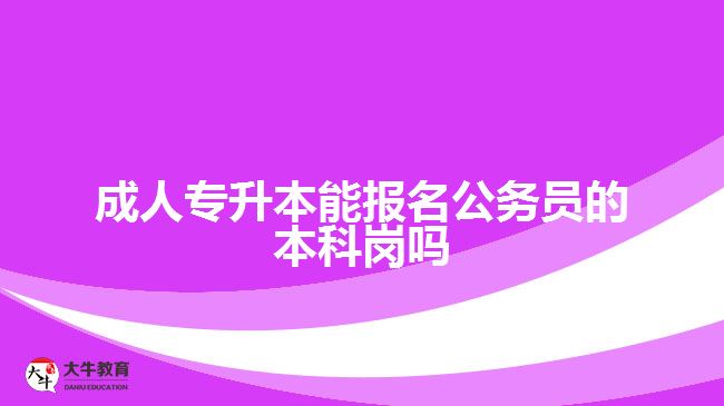 成人专升本能报名公务员的本科岗吗