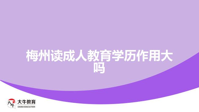 梅州读成人教育学历作用大吗