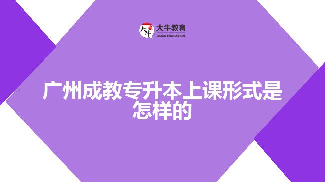 广州成教专升本上课形式是怎样的