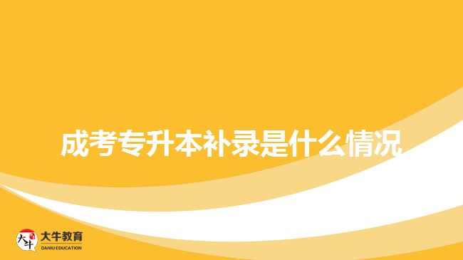 成考专升本补录是什么情况