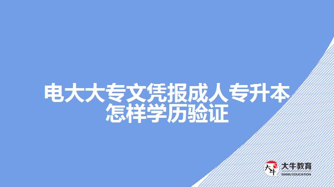 电大大专文凭报成人专升本怎样学历验证