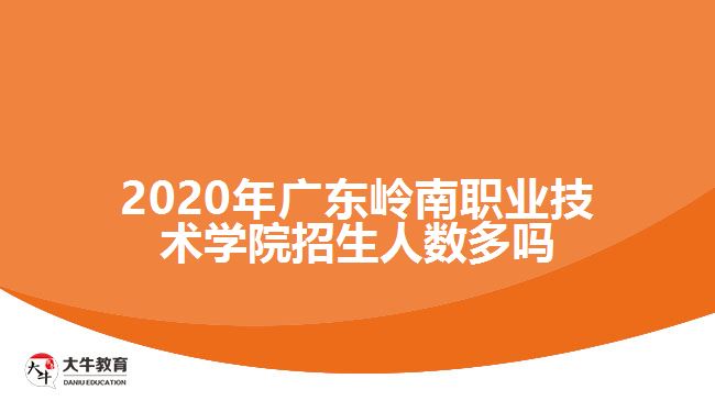 2020年广东岭南职业技术学院招生人数多吗