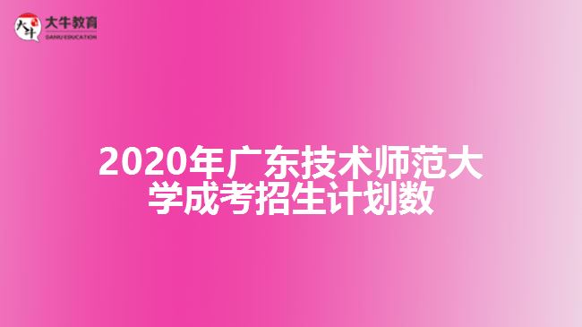 2020年广东技术师范大学成考招生计划数