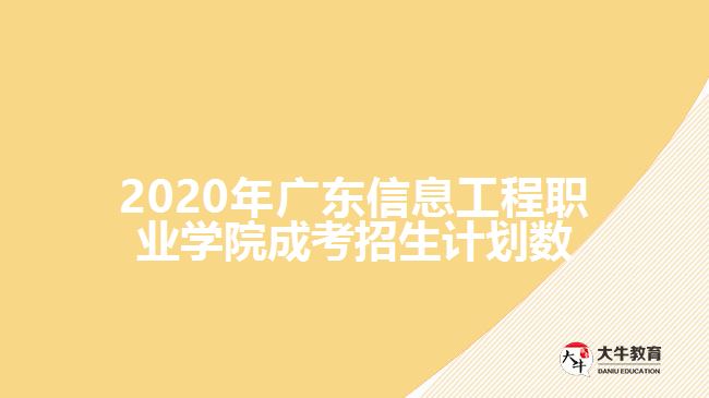2020年广东信息工程职业学院成考招生计划数