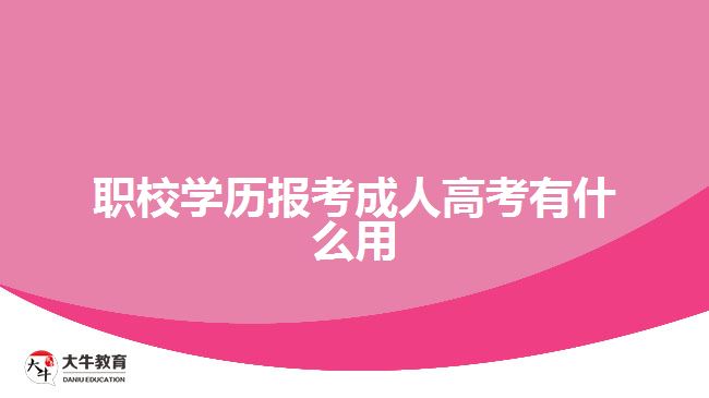 职校学历报考成人高考有什么用