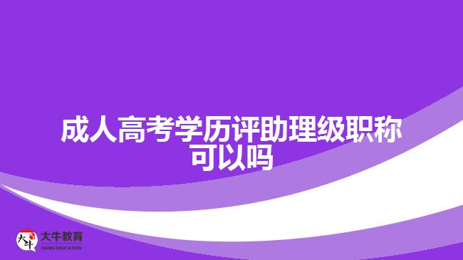 成人高考学历评助理级职称可以吗