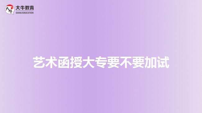 艺术函授大专要不要加试