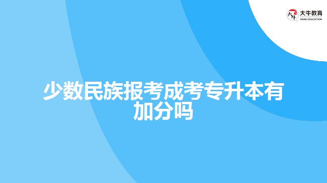 少数民族报考成考专升本有加分吗