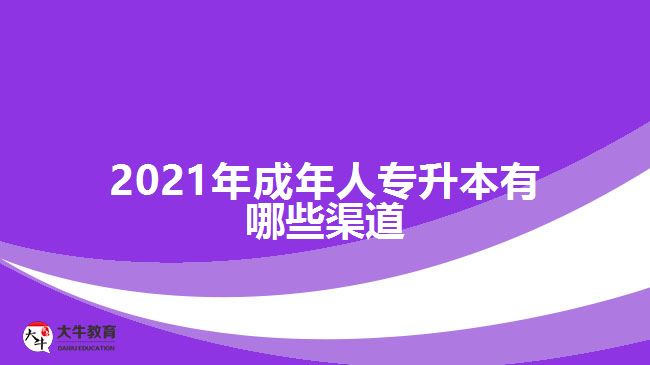 2021年成年人专升本有哪些渠道
