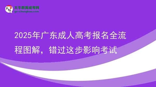 2025年广东成人高考报名全流程图解，错过这步影响考试图片