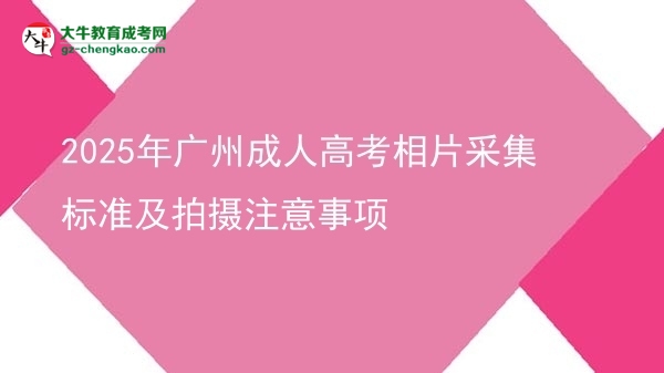 2025年广州成人高考相片采集标准及拍摄注意事项图片