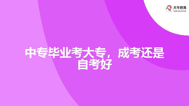 中专毕业考大专，成考还是自考好