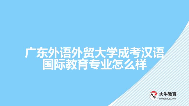 广东外语外贸大学成考汉语国际教育专业怎么样