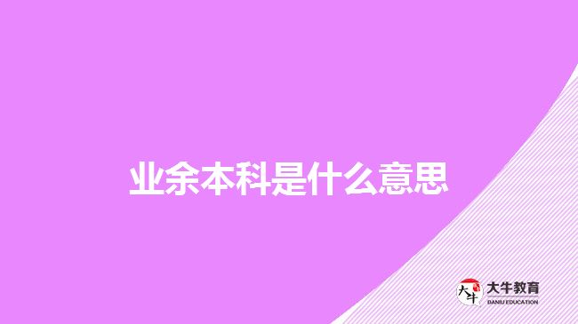 业余本科是什么意思