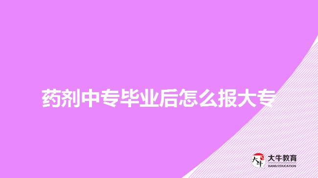 药剂中专毕业后怎么报大专