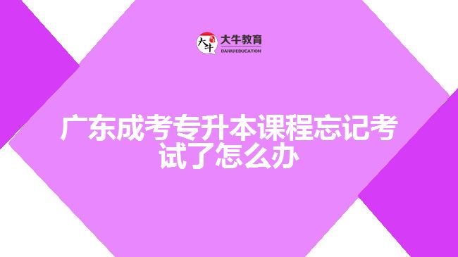 广东成考专升本课程忘记考试了怎么办