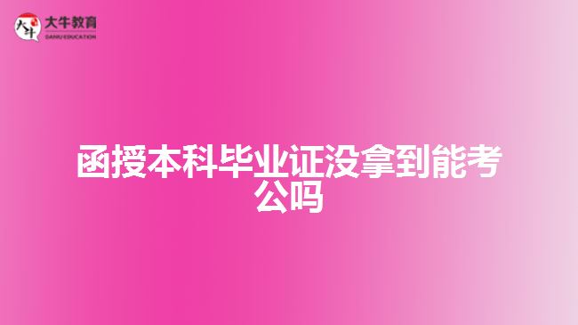 函授本科毕业证没拿到能考公吗
