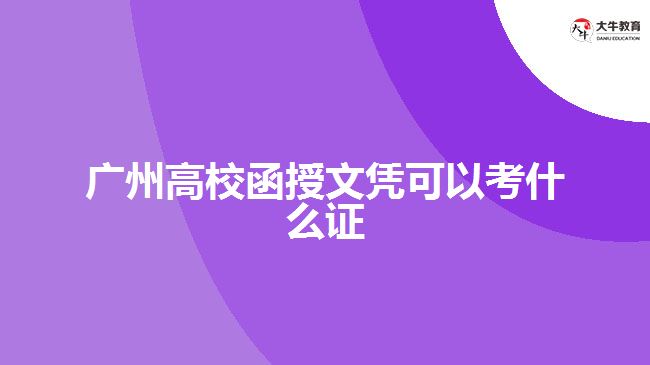 广州高校函授文凭可以考什么证