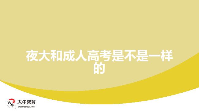 夜大和成人高考是不是一样的