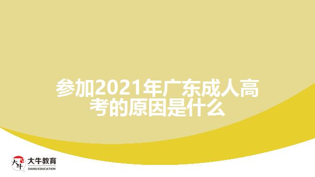 参加2021年广东成人高考的原因是什么
