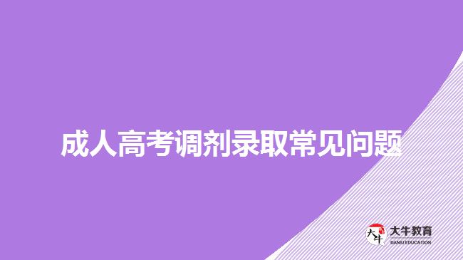 成人高考调剂录取常见问题