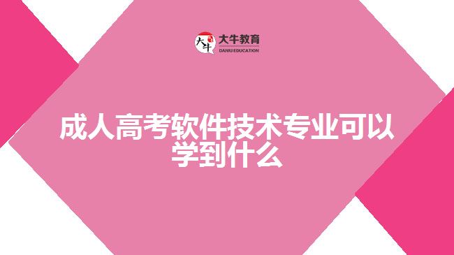 成人高考软件技术专业可以学到什么