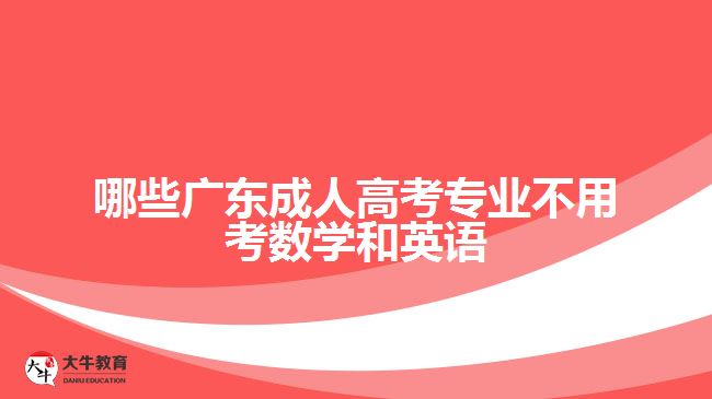 哪些广东成人高考专业不用考数学和英语