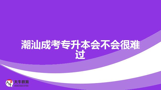 潮汕成考专升本会不会很难过