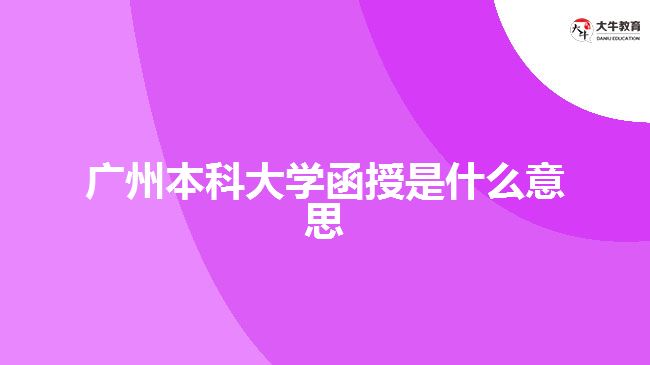 广州本科大学函授是什么意思