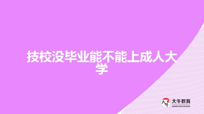 技校没毕业能不能上成人大学