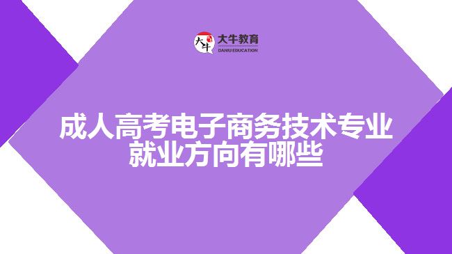成人高考电子商务技术专业就业方向有哪些
