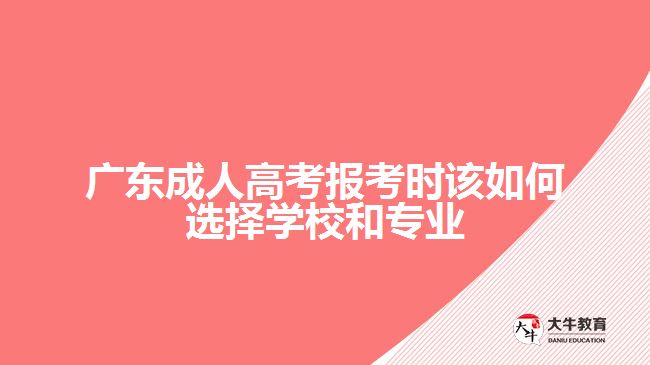 广东成人高考报考时该如何选择学校和专业