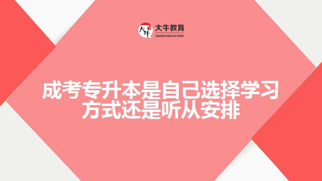 成考专升本是自己选择学习方式还是听从安排