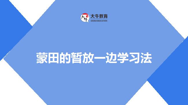 蒙田的暂放一边学习法