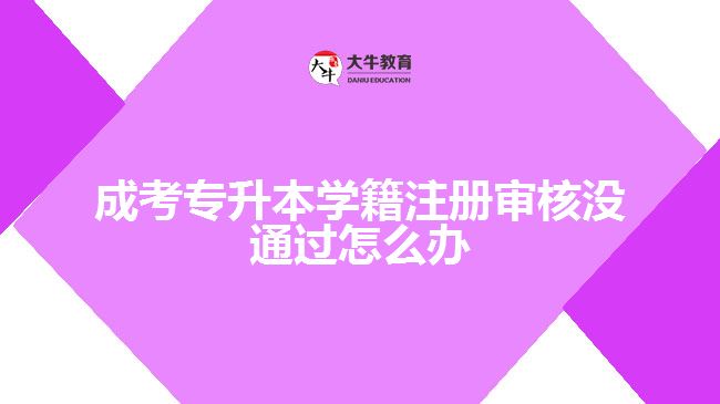 成考专升本学籍注册审核没通过怎么办