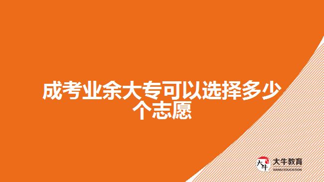 成考业余大专可以选择多少个志愿
