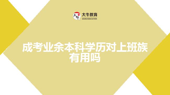 成考业余本科学历对上班族有用吗