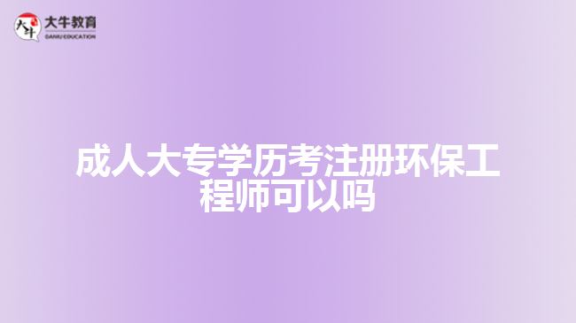 成人大专学历考注册环保工程师可以吗