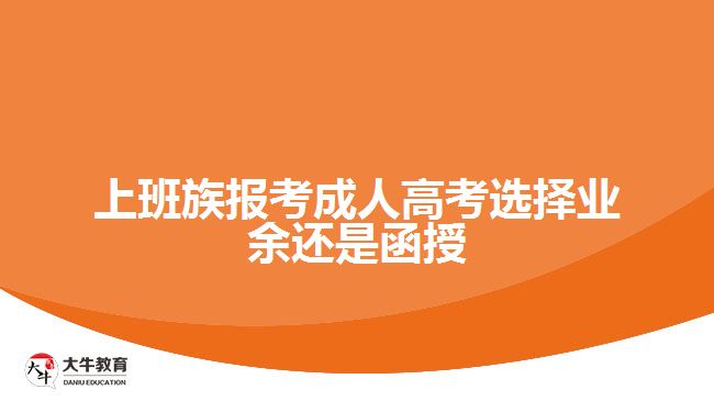 上班族报考成人高考选择业余还是函授