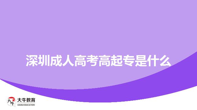 深圳成人高考高起专是什么