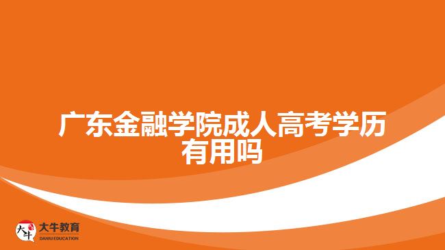 广东金融学院成人高考学历有用吗