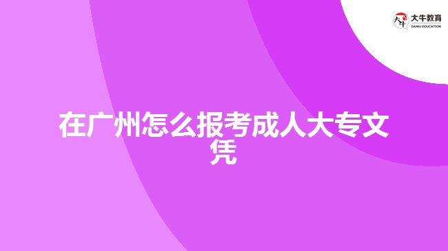 在广州怎么报考成人大专文凭