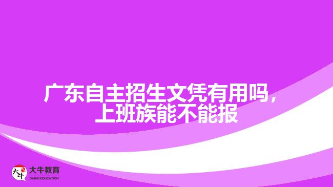 广东自主招生文凭有用吗，上班族能不能报