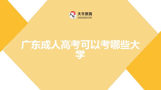 广东成人高考可以考哪些大学