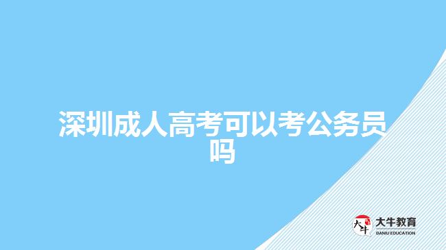 深圳成人高考可以考公务员吗