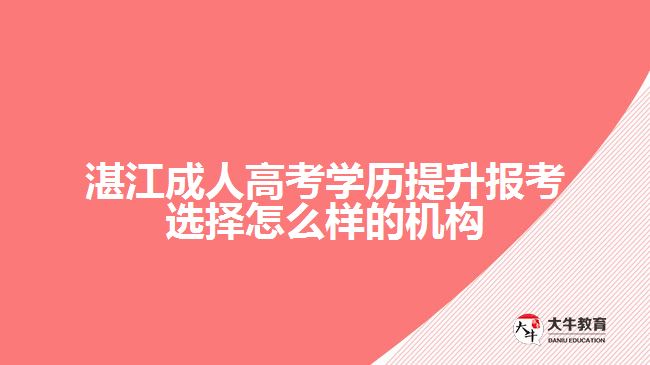 湛江成人高考学历提升报考选择怎么样的机构