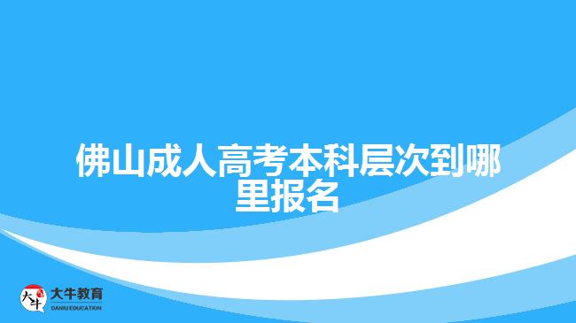 佛山成人高考本科层次到哪里报名