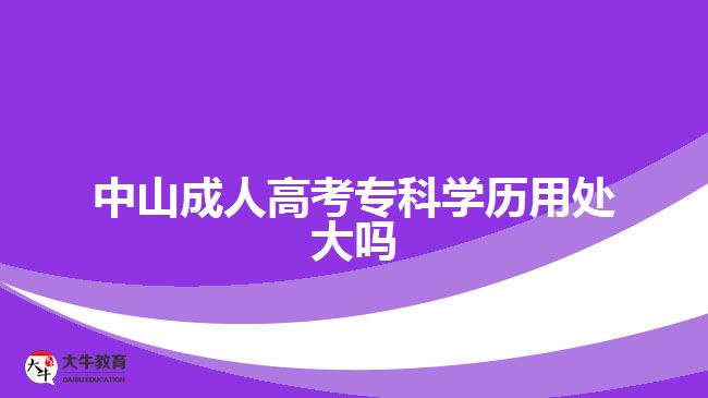 中山成人高考专科学历用处大吗