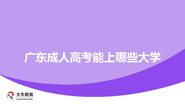 广东成人高考能上哪些大学